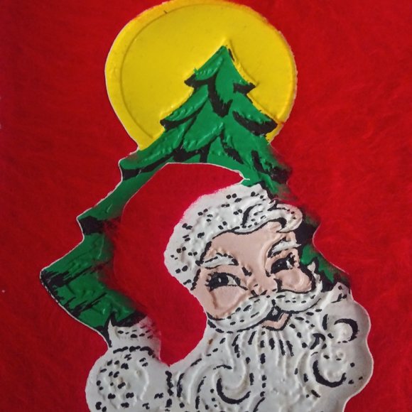 Santa Stockings Mid Century Modern Flocked - Picture 5 of 8